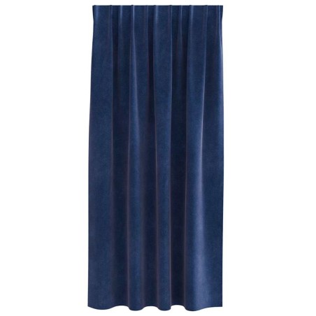 Rideaux occultants avec bande supérieure 2 pcs Velours bleu foncé 