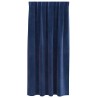 Rideaux occultants avec bande supérieure 2 pcs Velours bleu foncé 