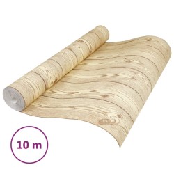 Papier peint 3D grain de bois marron 10x0,53 m non tissé 