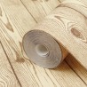 Papier peint 3D grain de bois marron 10x0,53 m non tissé 