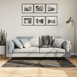 Tapis lavable noir et doré 80x150 cm antidérapant 