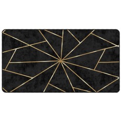 Tapis lavable noir et doré 80x150 cm antidérapant 