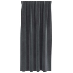Rideaux occultants avec bande supérieure 2 pcs Velours Gris clair 