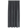 Rideaux occultants avec bande supérieure 2 pcs Velours Gris clair 