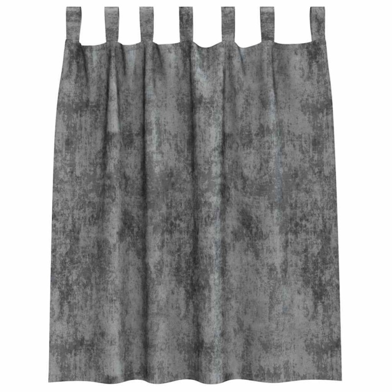 Rideaux en velours , 2 pièces avec œillets gris, 140x140 cm Rideaux en velours , 2 pièces avec œillets gris, 140x140 cm