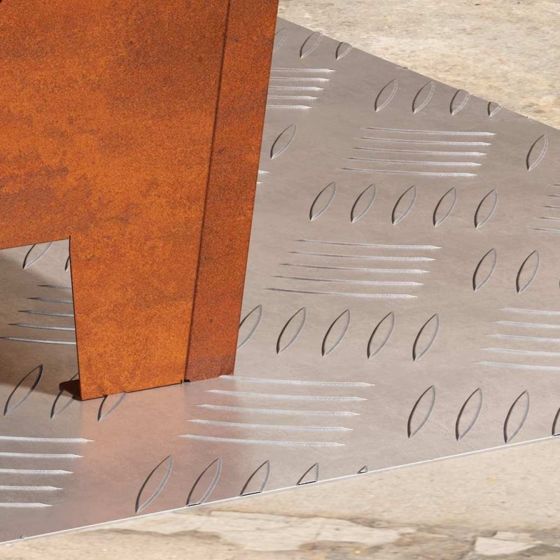 Plaques en Aluminium à Motifs 2 pcs Antidérapant 50x40 cm 