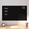 Tableau noir magnétique mural noir 100x60 cm verre trempé 