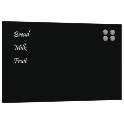 Tableau noir magnétique mural noir 100x60 cm verre trempé 