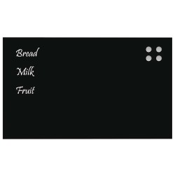 Tableau noir magnétique mural noir 100x60 cm verre trempé 