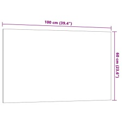 Tableau noir magnétique mural noir 100x60 cm verre trempé 