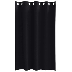 Rideaux avec des rideaux 2 pcs Noir 175 x 140 cm Polyester 
