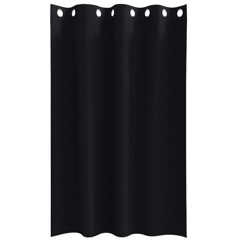 Rideaux avec des rideaux 2 pcs Noir 175 x 140 cm Polyester 