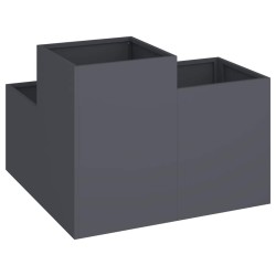 Jardinière 100x100x60 cm en acier anthracite 