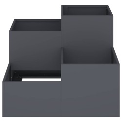 Jardinière 100x100x60 cm en acier anthracite 