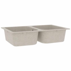 Évier de cuisine beige 760x480x184 mm granit 