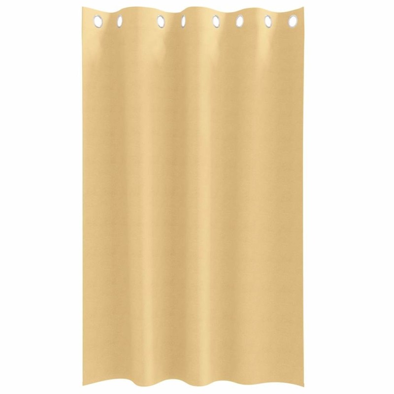 Rideaux avec des rideaux 2 pcs Beige 175 x 140 cm Polyester 