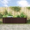Bac de jardin surélevé marron 320x80x81 cm en acier galvanisé 
