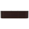 Bac de jardin surélevé marron 320x80x81 cm en acier galvanisé 