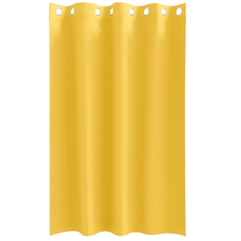 Rideaux 2 pcs jaune moutarde 175 x 140 cm Polyester 