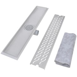 Drain de douche linéaire 630 x 140 mm Acier inoxydable 