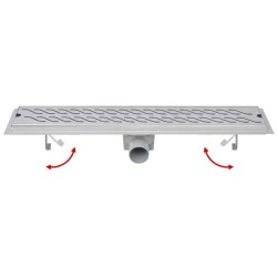 Drain de douche linéaire 630 x 140 mm Acier inoxydable 