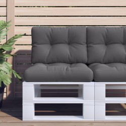 Coussin de palette anthracite 60x40x12 cm tissu 