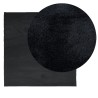 Tapis OVIEDO à poils courts noir 120x120 cm 