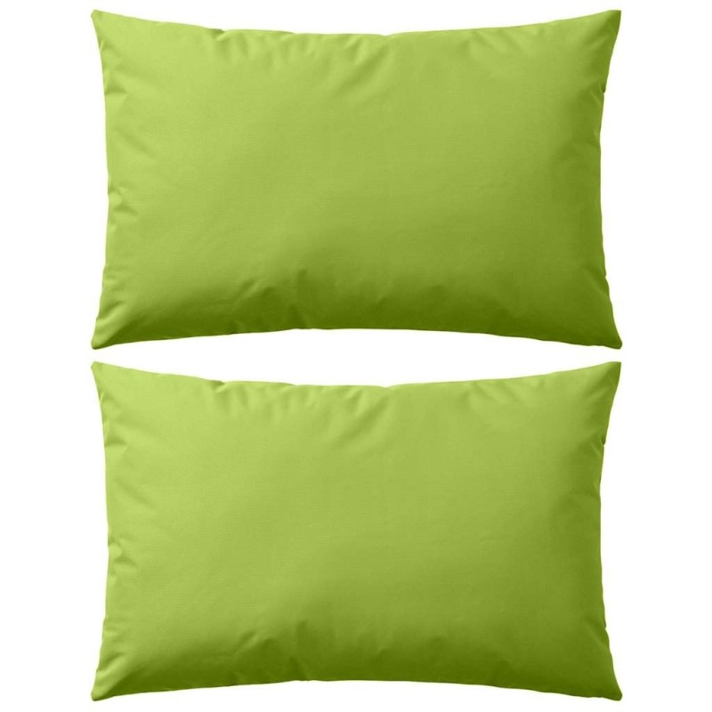Oreiller d'extérieur lot de 2 60 x 40 cm Vert pomme 