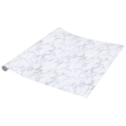Autocollant auto-adhésif pour meuble blanc marbré 90x500 cm PVC 