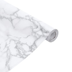 Autocollant auto-adhésif pour meuble blanc marbré 90x500 cm PVC 