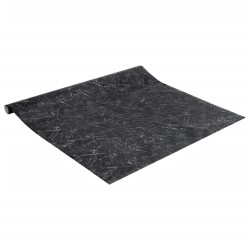 Autocollant auto-adhésif pour meuble noir marbré 90x500 cm PVC 