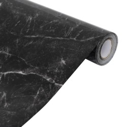 Autocollant auto-adhésif pour meuble noir marbré 90x500 cm PVC 