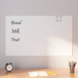 Tableau noir magnétique mural blanc 100x60 cm verre trempé 