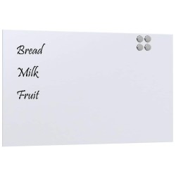Tableau noir magnétique mural blanc 100x60 cm verre trempé 
