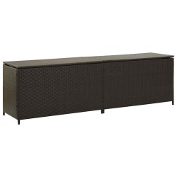 Boîte de rangement de jardin résine tressée 200x50x60 cm marron 