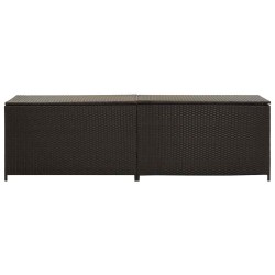 Boîte de rangement de jardin résine tressée 200x50x60 cm marron 