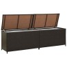 Boîte de rangement de jardin résine tressée 200x50x60 cm marron 