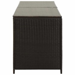 Boîte de rangement de jardin résine tressée 200x50x60 cm marron 