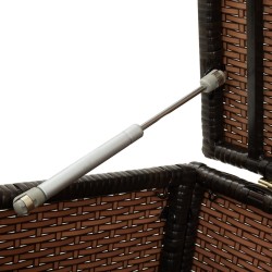 Boîte de rangement de jardin résine tressée 200x50x60 cm marron 
