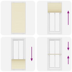 Store plissé crème 95x200 cm largeur du tissu 94,4 cm polyester 