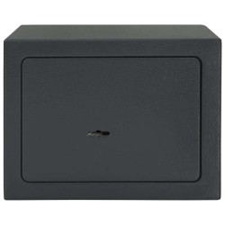 Coffre-fort avec verrou à clé gris foncé 17x23x17 cm en acier 