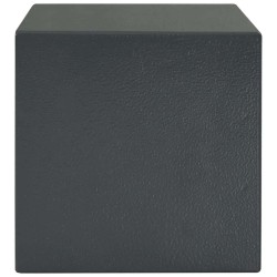Coffre-fort avec verrou à clé gris foncé 17x23x17 cm en acier 