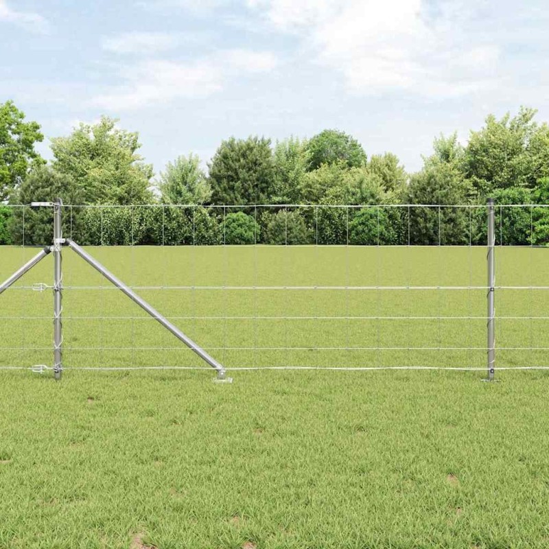 Clôture de champ 0,8x25 m en acier galvanisé 