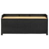 Banc de rangement de jardin 120 cm Résine tressée Noir 