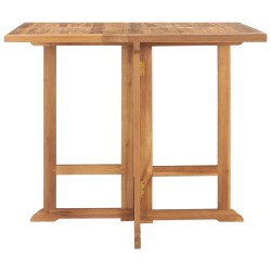 Table à dîner pliable de jardin Ø90x75 cm Bois de teck solide 