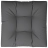 Coussin de palette anthracite 70x70x12 cm tissu 
