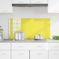 Crédence de cuisine jaune 100x50x0,6 cm en verre trempé 