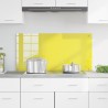 Crédence de cuisine jaune 100x50x0,6 cm en verre trempé 