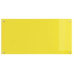 Crédence de cuisine jaune 100x50x0,6 cm en verre trempé 