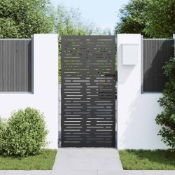 Porte de Jardin Noir 105 x 200 cm Acier peint par poudre 